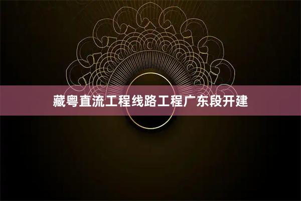 藏粤直流工程线路工程广东段开建